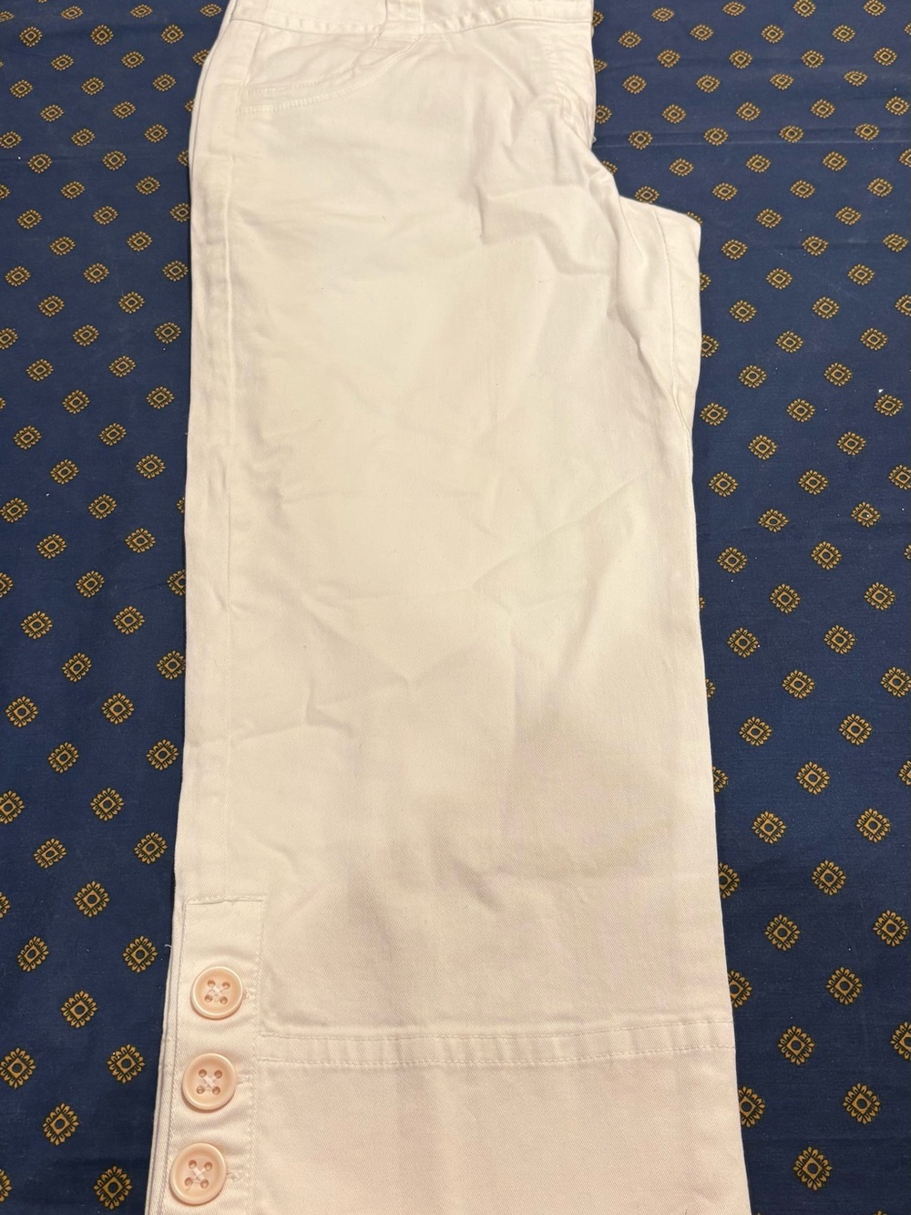Rafaella White Button-Hem Chinos